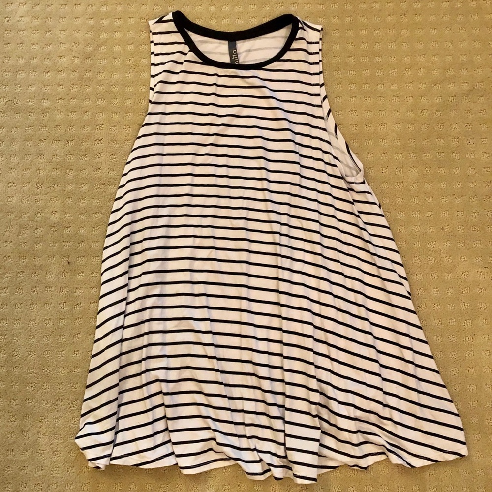 Black & White Striped Swing Dress